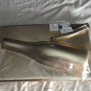 COPY - NWT large women gold champagne clutch